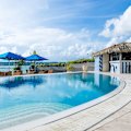 Poolside at the refurbished Grand Hotel and Casino Vanuatu.