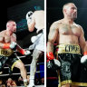 Johnny “Two Guns” Walker fighting at a bout in February sponsored by construction companies.
