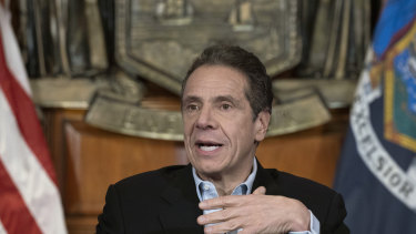 New York's Governor Andrew Cuomo addressing the media on the coronavirus pandemic.