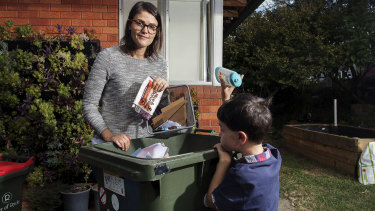 Jo Taranto, pictured with son William, said her family were "passionate" recyclers.