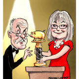 Eric Abetz and Meredith Burgmann.