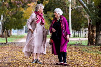 Maggie Beer and Stephanie Alexander at the The Kilnhouses in Porepunkah, Victoria.