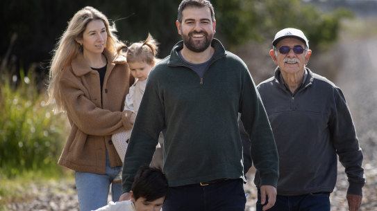 Three generations of Matthew Muscat’s family have lived in Airport West. 

A train station was being talked about when his father Laurence (right) moved there in the 1960s. 

It will finally be built while Matthew and his wife Kristen raise their children Mia and Mason in the suburb. 
