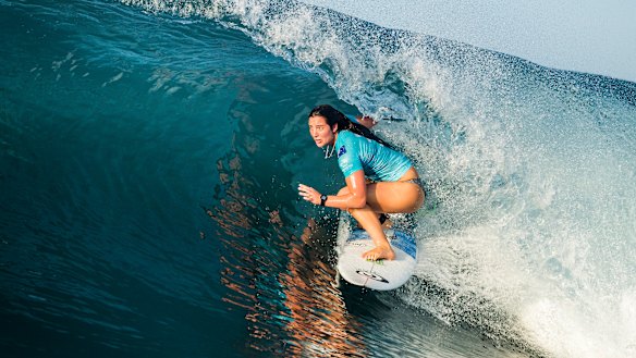 Surf's up: Reigning world champion Tyler Wright has no timeline for a return to competition.