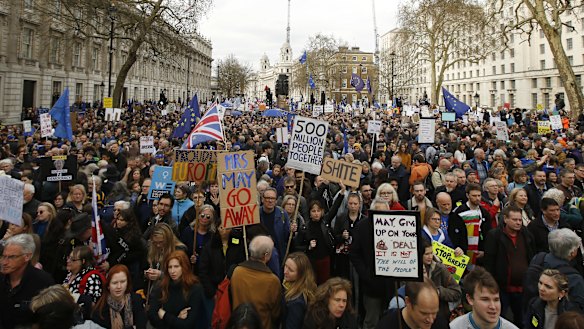 Protestors want another public vote on Brexit.