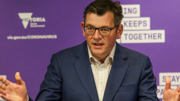 Victorian Premier Daniel Andrews at his daily COVID-19 press conference on Wednesday.