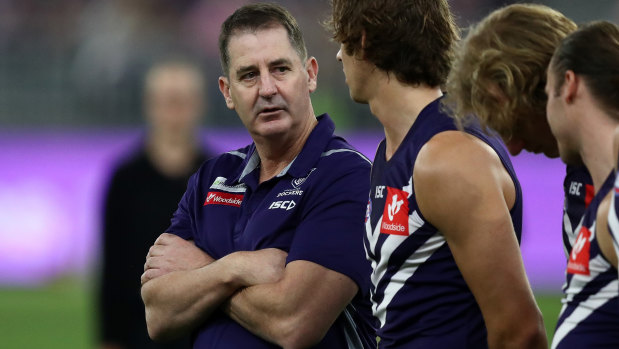 The declines at Fremantle have been occurring under reigning coach Ross Lyon for at least three years now