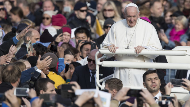 Pope Francis arrives to celebrate a Mass in Freedom Square, Tallinn, Estonia. 