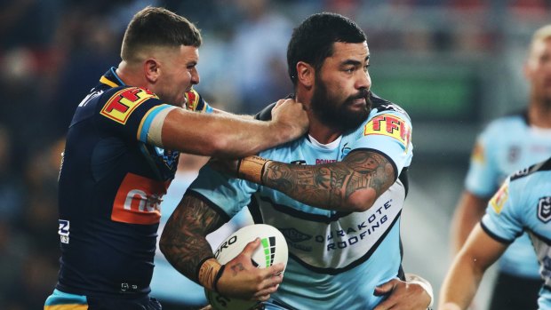 Cameo: Andrew Fifita was on the field for less than 10 minutes of the Sharks' win over Gold Coast.