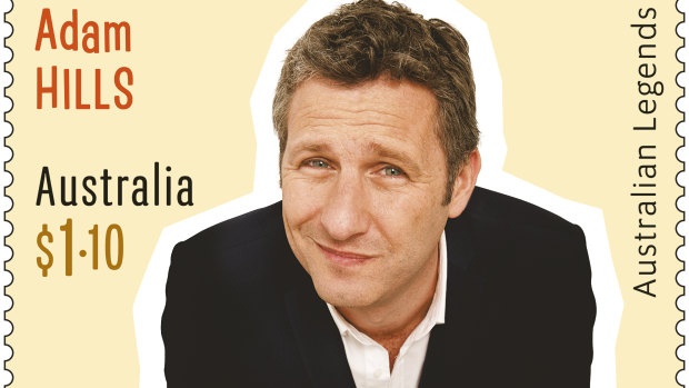 The Adam Hills stamp that was released as a part of Australia Post's most recent Australian Legends series, this one focusing on comedy greats.