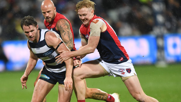 Clayton Oliver was prolific for the Demons in their thumping at the hands of the Cats.