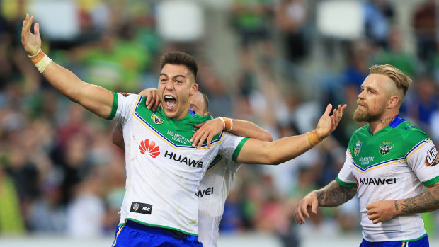 Canberra Raiders winger Nick Cotric is one of three wingers vying for the two NSW Blues spots.