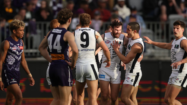 Mitch McGovern suffered a corked thigh in Carlton’s win over Fremantle last week.