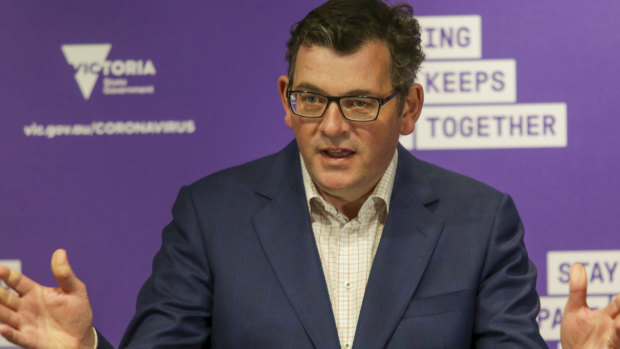 Victorian Premier Daniel Andrews at his daily COVID-19 press conference on Wednesday.