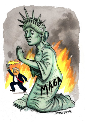 Chaos in America. Illustration: John Shakespeare