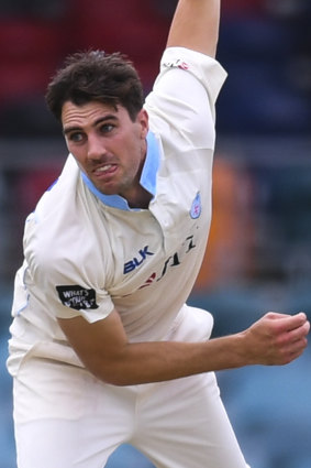 Quick consolation: Pat Cummins bowled up a storm on day two for the Blues against the Bulls.