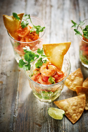 Mexican prawn cocktail with tomato, avocado and chipotle.