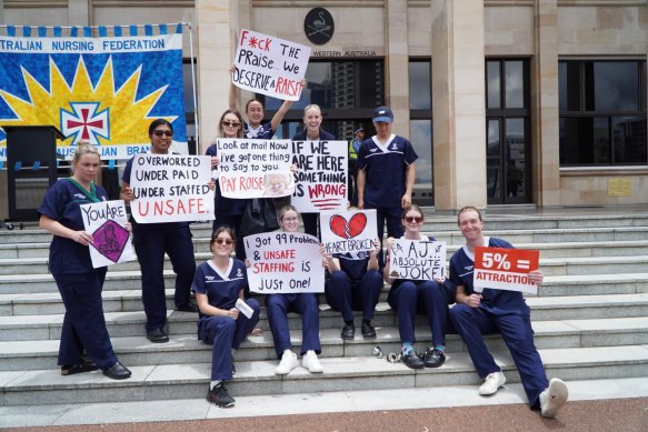 Nurses and midwives turned up to the rally in their thousands.