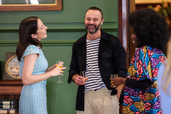 Actor Gyton Grantley (middle) is one of several new celebrity recruits in season two of The Traitors. 