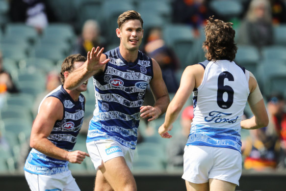 Tom Hawkins and the Cats notched another win.