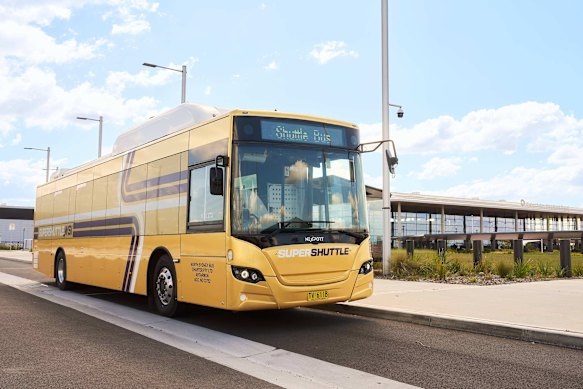Super Shuttle will operate electric buses on the direct routes to and from Western Sydney International Airport.