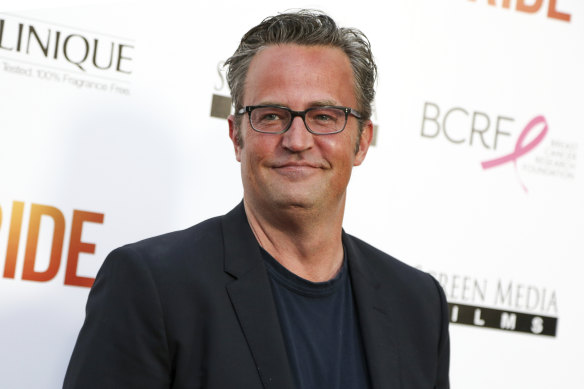 Matthew Perry in 2015. The actor, who starred as Chandler Bing in the hit series Friends, died last year aged 54.