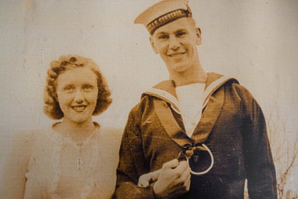 Eric Tweedale with then-fiancee Enid Bradshaw in 1942. They would later be re-uinited, 64 years later.