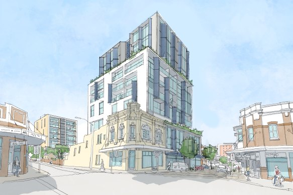 An artist’s impression of how Charlotte Street in North Ashfield could look after high-rise development.