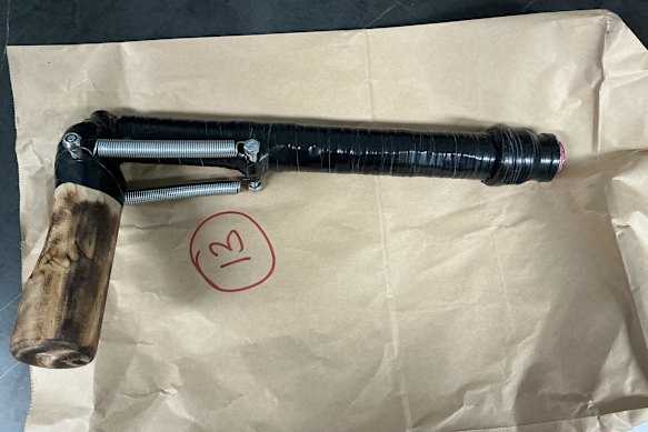 One of the two homemade handguns found in Ipswich by Queensland police. 