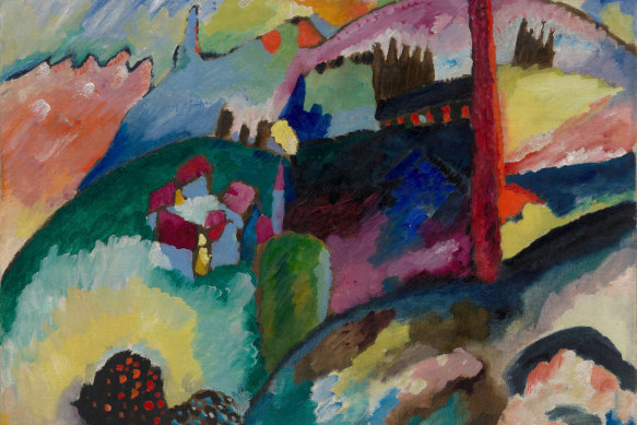 Vasily Kandinsky Landscape with factory chimney (1910)