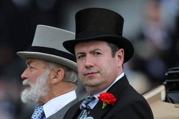 Sir Edward Young, right, the Queen’s principal private secretary, with Prince Michael of Kent at Royal Ascot in 2011.