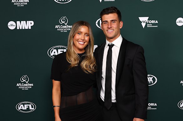 Nick Daicos arrives at the AFL Awards. He won the players’ MVP, but couldn’t crack a spot on the field in the AA team.
