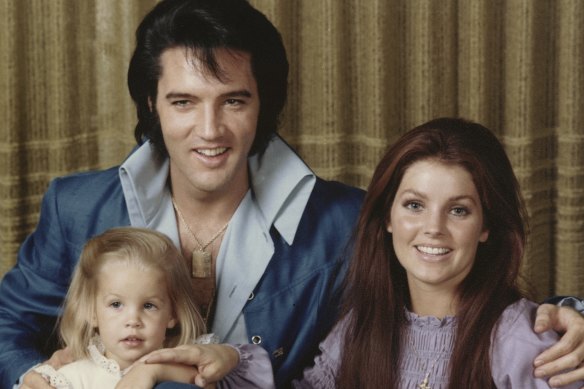 Elvis, Priscilla and Lisa Marie Presley, 1970.