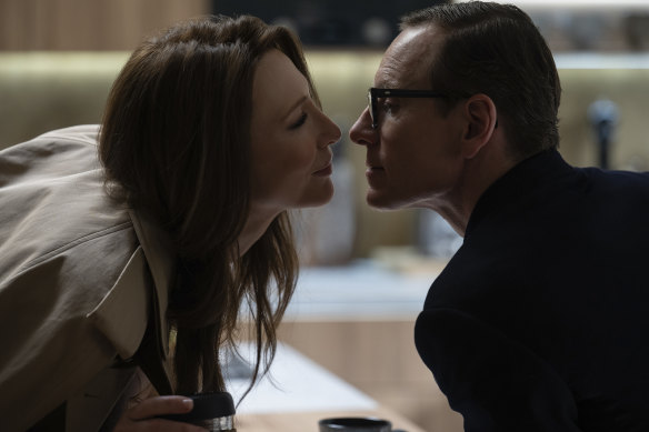 Cate Blanchett (left) and Michael Fassbender face off in Steven Soderbergh’s new film Black Bag.