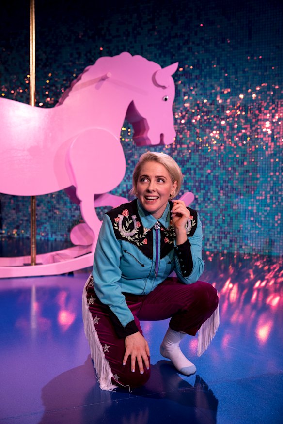 The Griffin Theatre stage is dominated by a pink rocking horse in Eloise Snape’s Pony.