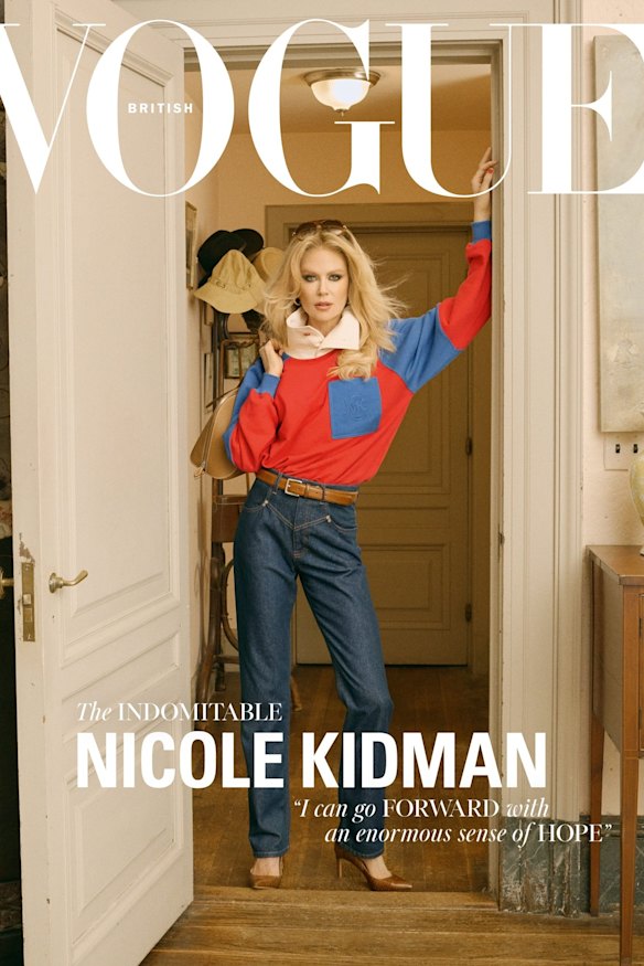 Our Nic rocks a rugby jumper on the cover of Vogue.