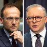 Greens leader Adam Bandt and Prime Minister Anthony Albanese.