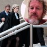 Composite - SMH: Craig McLachlan enters NSW Supreme Court with partner Vanessa Scammell.
Craig McLachlan uncensored promos. Stills from Seven Network publicity
