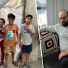 Ahmad Badra and his three children. 
