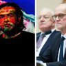 Artist Khaled Sabsabi; Creative Australia chairman Robert Morgan (left) and CEO Adrian Collette.