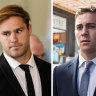 Jack de Belin and Callan Sinclair cheered each other on while they assaulted crying woman, court told