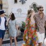 The worst of friends. Holidaying American couples, from left, Ethan Spiller (Will Sharpe) and Harper (Aubrey Plaza), with Daphne Sullivan (Meghann Fahy) and Cameron (Theo James) in The White Lotus.