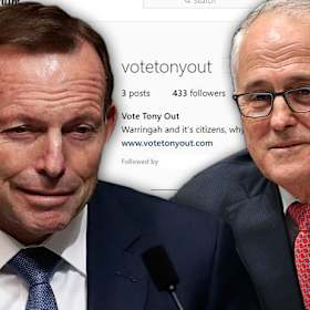Abbott, Turnbull speak out over Turnbull's 'Vote Tony Out' Instagram follow