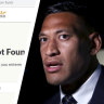 Israel Folau's controversial appeal for financial assistance for his legal fight against Rugby Australia has been shut down by GoFundMe Australia.