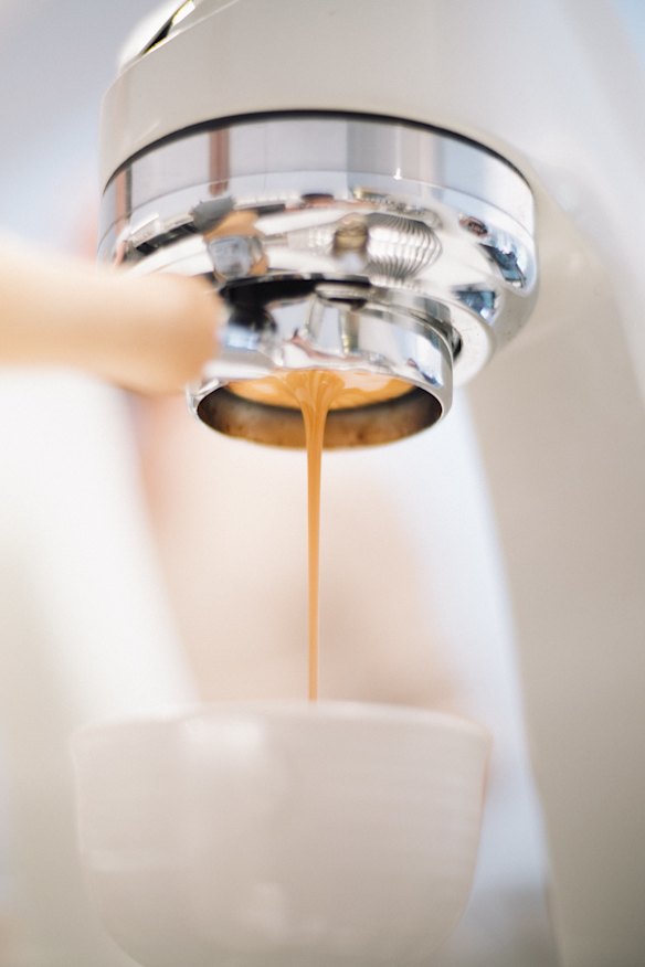 Freshly brewed coffee.