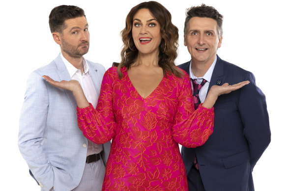 Charlie Pickering joins Would I Lie To You?, with host Chrissie Swan and fellow team captain Frank Woodley.