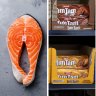 Salmon, Tim Tam, beer