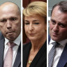Controversies: Peter Dutton, Michaelia Cash, Tim Wilson and Mathias Cormann.