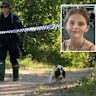 Police sniffer dogs were brought in to search for 17-year-old Pheobe Bishop early in the search; (Inset) Pheobe.
