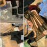 Items seized during police raids at two Perth homes, including Nazi iconography, weapons, grenades. Pictures: Australian Federal Police